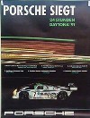 Porsche Original Rennplakat 1991 - 24 Stunden Von Daytona - Gut Erhalten