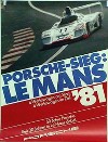 Porsche Original Rennplakat 1981 - 24 Stunden Von Le Mans - Leichte Gebrauchsspuren