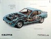 Porsche Original Werbeposter - Porsche 924 Schnittzeichnung - Leichte Gebrauchsspuren