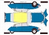 Bastelpostkarte Citroen Ds Blau